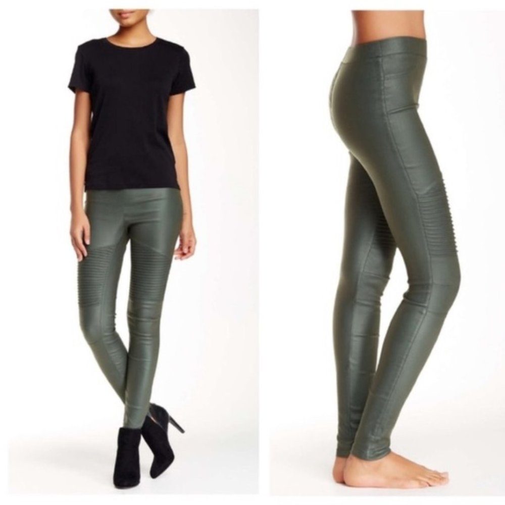 NWOT OOBER SWANK Coated High Waisted Moto Leggings